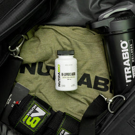 NutraBio R-Acide Lipoïque 200mg gélules avec verre d'eau