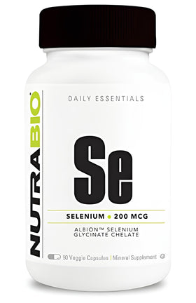 NutraBio Sélénium 200mcg 90 capsules végétales vue de face