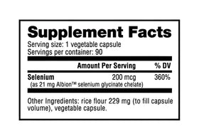 NutraBio Sélénium 200mcg capsules végétales sur une table