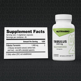 NutraBio Tribulus Terrestris 90 capsules vue arrière