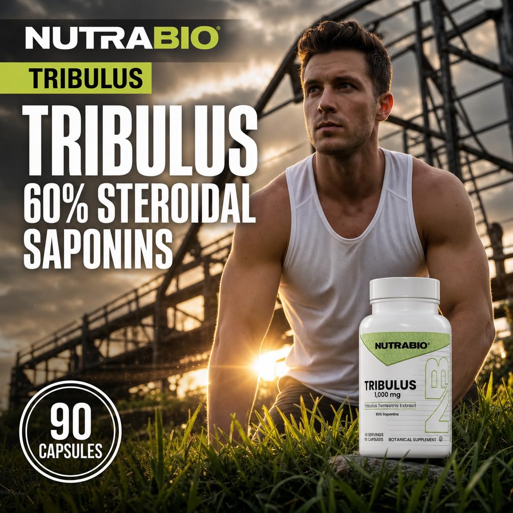 NutraBio Tribulus Terrestris sur fond blanc