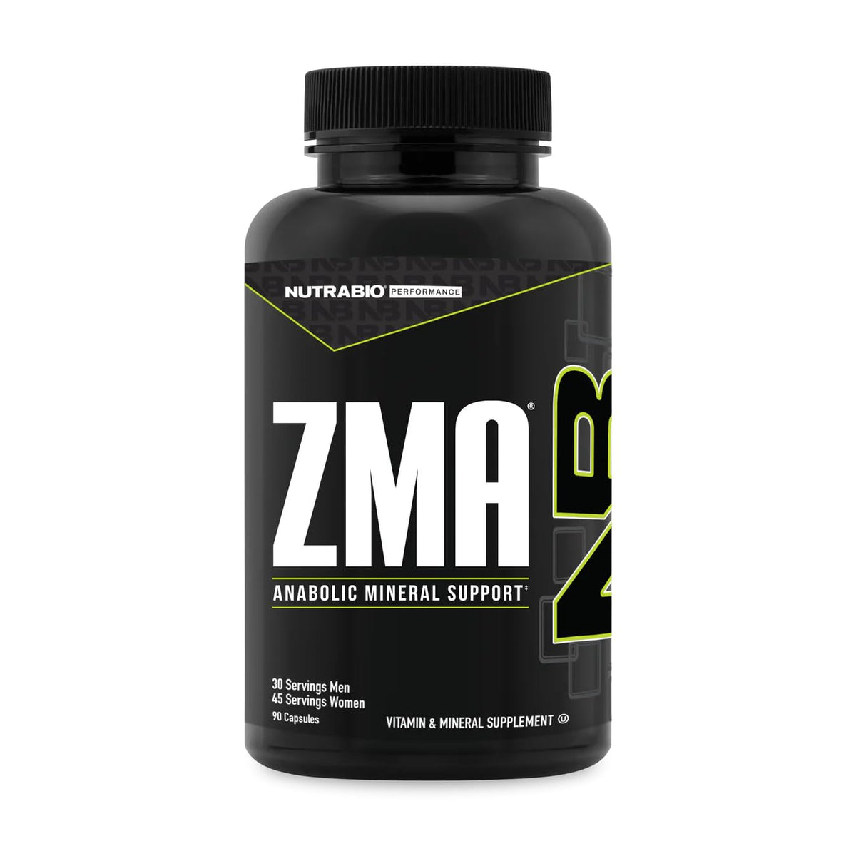 NutraBio ZMA 90 comprimés vue de face avec étiquette