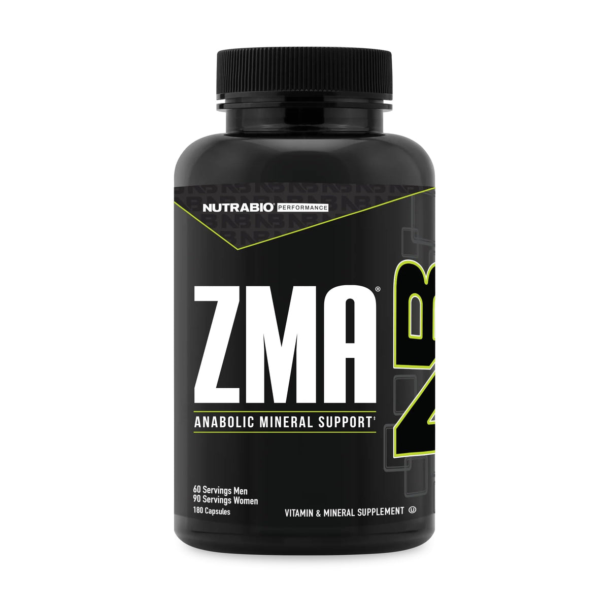 NutraBio ZMA Complément Alimentaire 180 Ct avant avec étiquette
