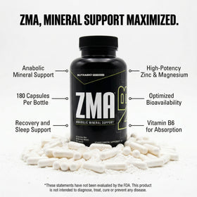 NutraBio ZMA Complément Alimentaire 180 Ct vue de côté