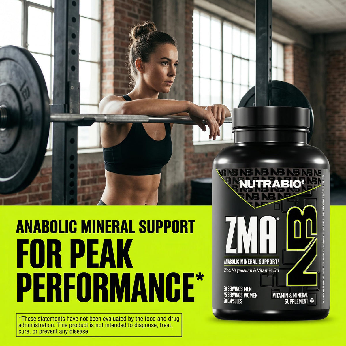 NutraBio ZMA sur un fond blanc avec ombre