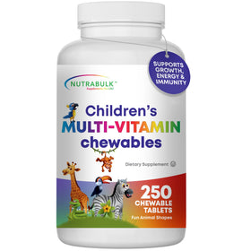 NutraBulk Multivitamines Mastiquer Enfants 250 Comprimés Cerise - vue de face