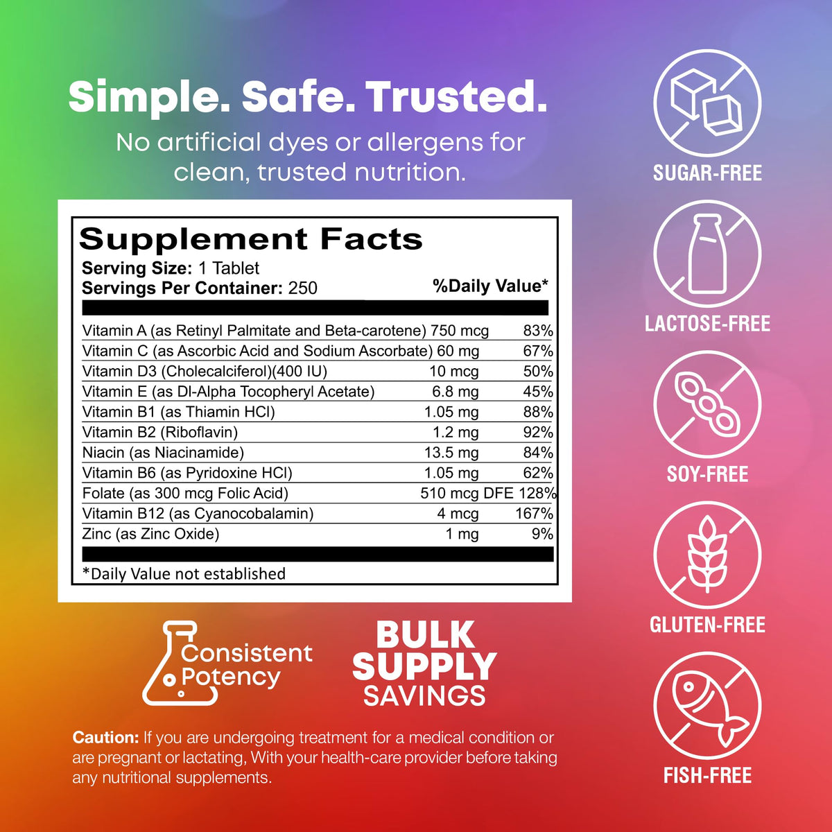 NutraBulk Multivitamines Mastiquer Enfants - vue latérale