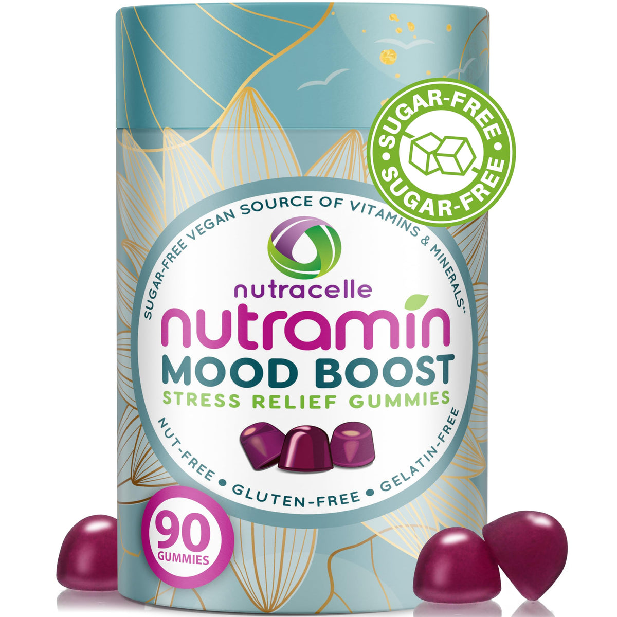 Nutracelle Gummies Anti-Stress 90 Comprimés vue avant avec emballage