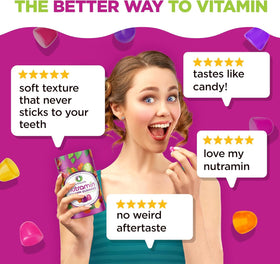 Nutracelle gummies multivitamines dans un bol transparent
