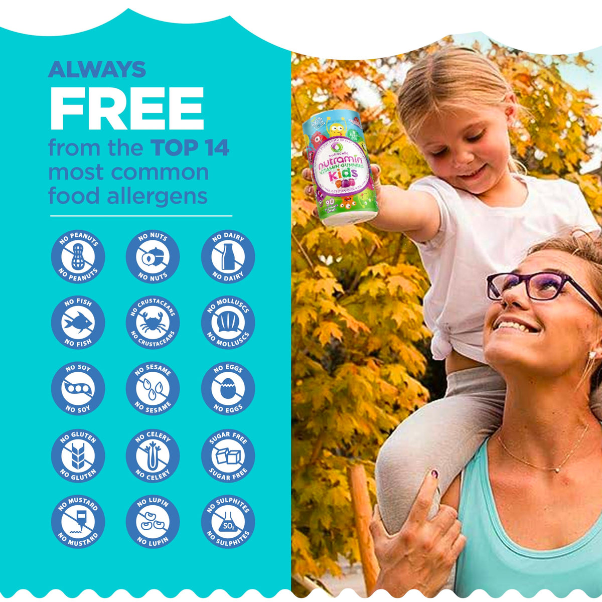Nutracelle Nutramin Multivitamines Gélifiées SANS SUCRE 90 Gummies - ingrédients principaux