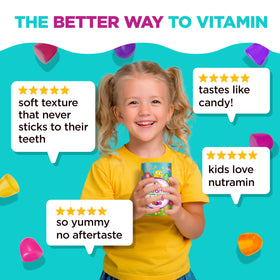 Nutracelle Nutramin Multivitamines Gélifiées SANS SUCRE 90 Gummies - présentation sur une table