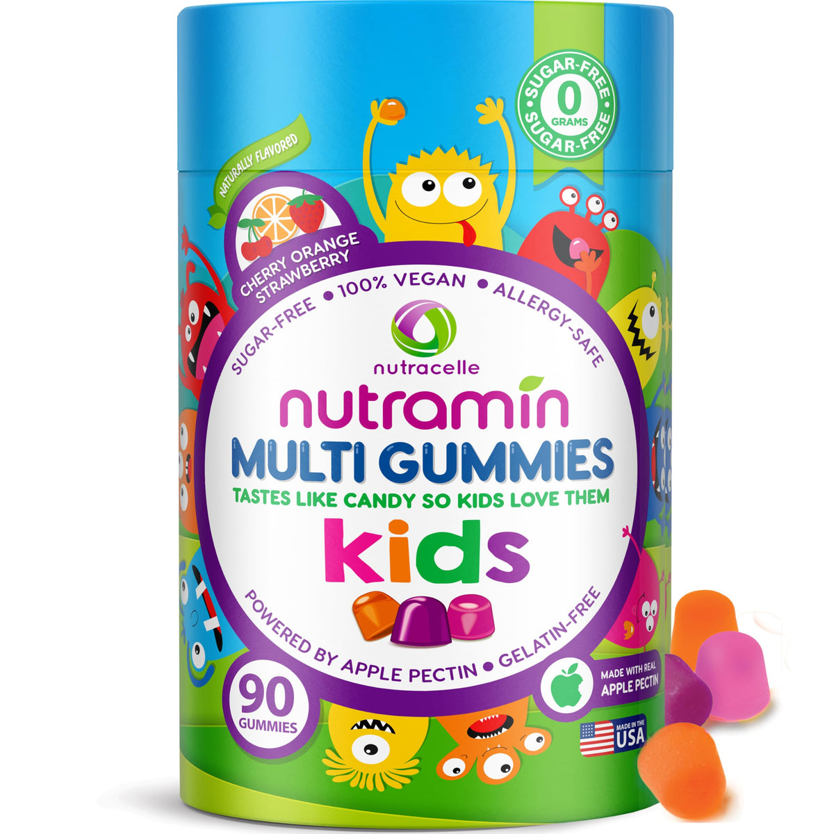 Nutracelle Nutramin Multivitamines Gélifiées SANS SUCRE 90 Gummies - vue de face