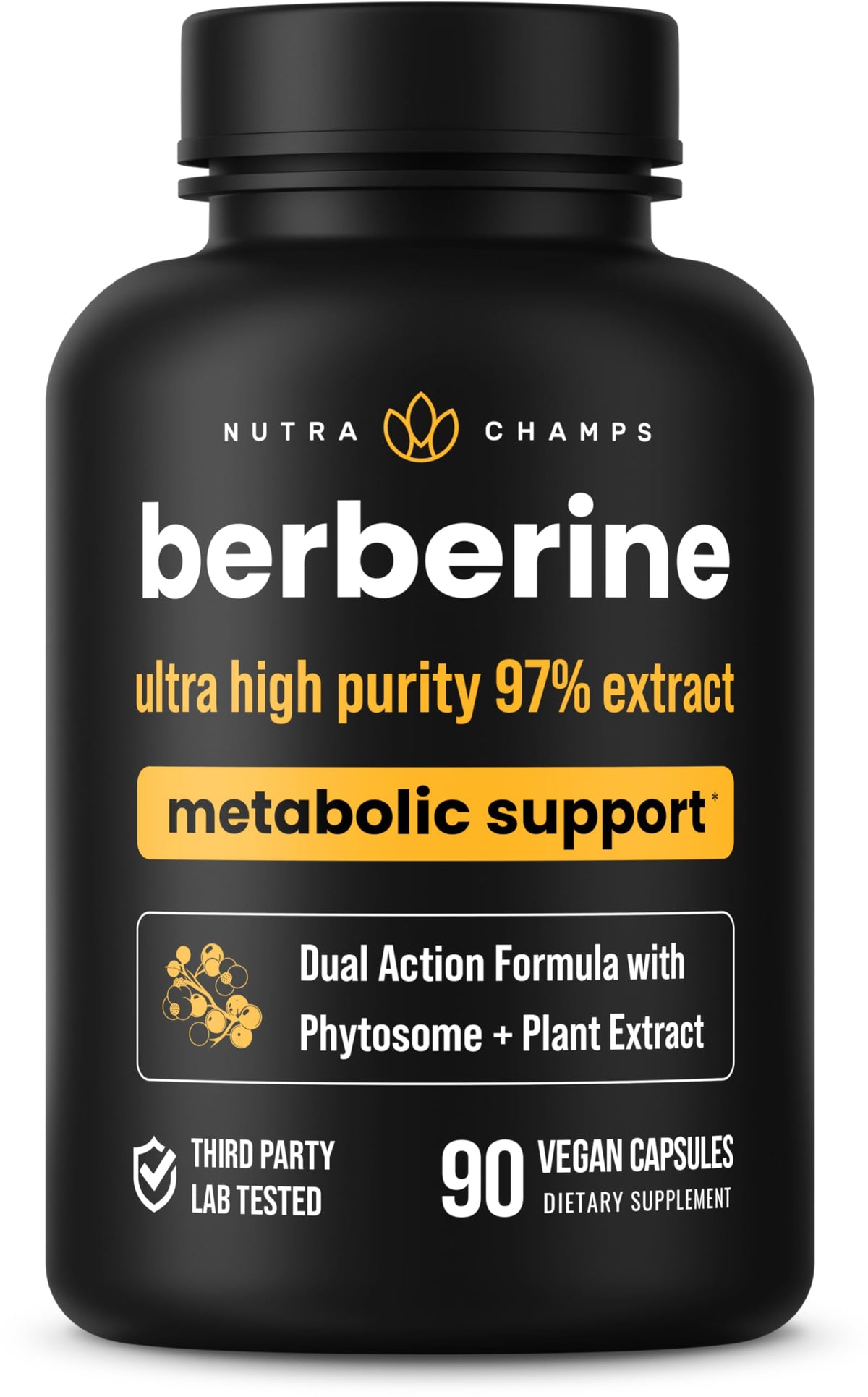 NutraChamps Berbérine 1500mg 90 capsules végétales vue de face