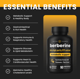 NutraChamps Berbérine 1500mg capsules avec étiquette visible