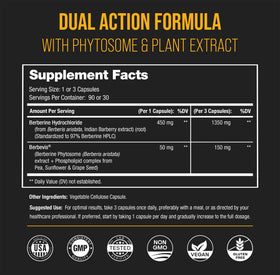 NutraChamps Berbérine 1500mg capsules végétales sur fond blanc