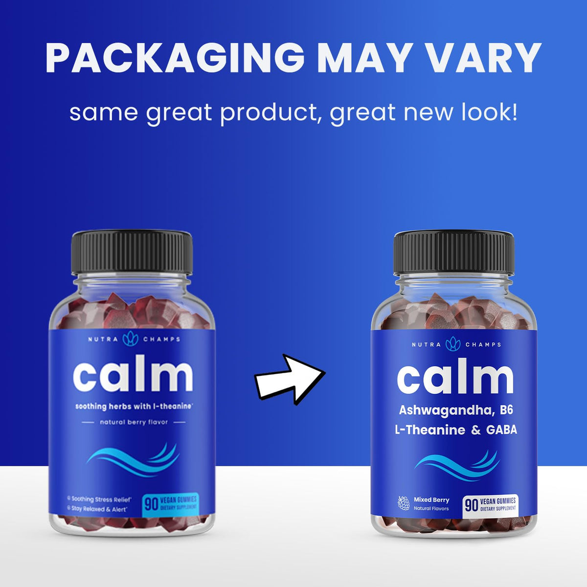 NutraChamps Calm Gummies lifestyle scene with a person holding gummies