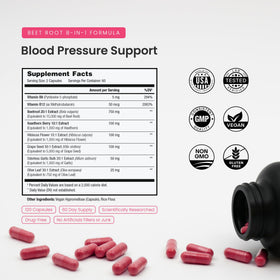 NutraChamps capsules de racine de betterave 8-en-1 vue arrière