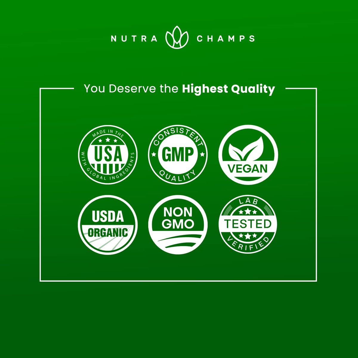 NutraChamps Champignon Lion's Mane 120 capsules, flacon avec étiquette visible