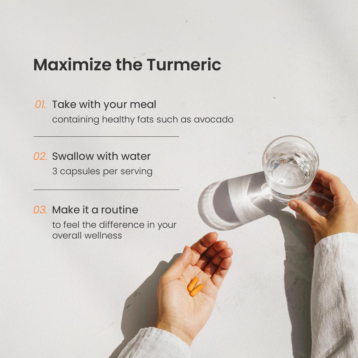 NutraChamps Curcuma capsules en milieu de vie active