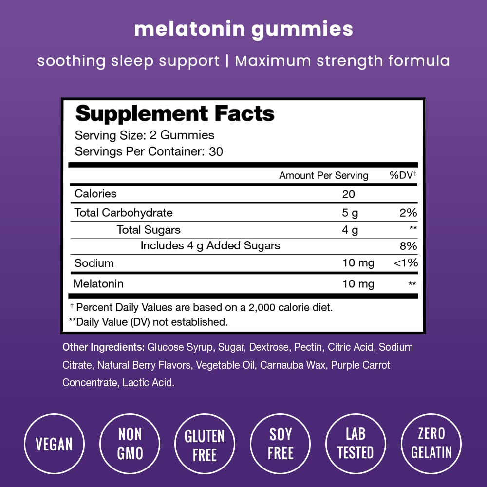 NutraChamps Gélules de Mélatonine 60 Gummies emballage