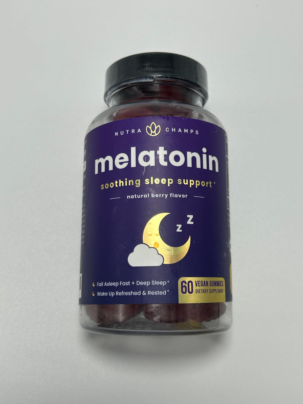 NutraChamps Gélules de Mélatonine 60 Gummies en gros plan
