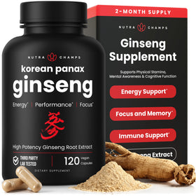 NutraChamps Ginseng Coréen Rouge Capsules 120 unités vue de face