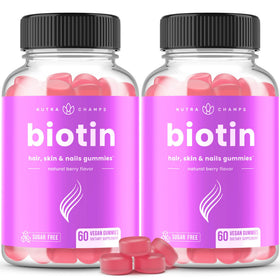 NutraChamps Gummies Biotin 10000 mcg 2-Pack vue de face