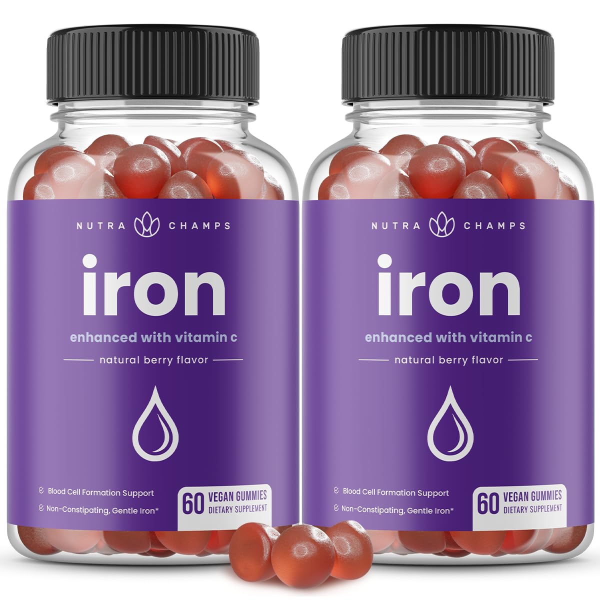 NutraChamps Gummies de Fer 120 gummies en emballage