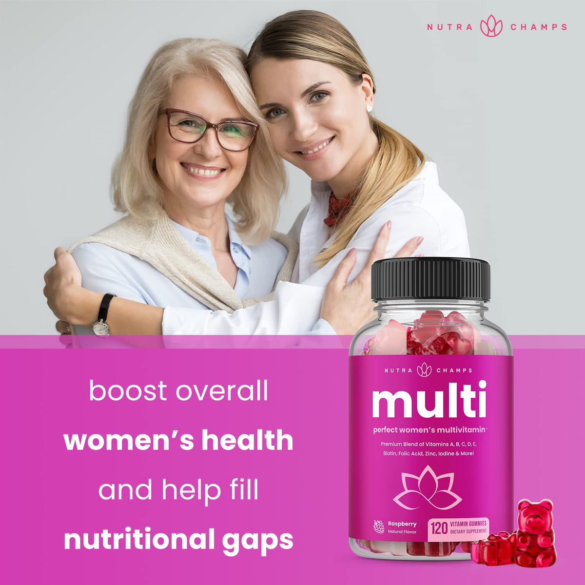NutraChamps Gummies Femme goût fruits rouges