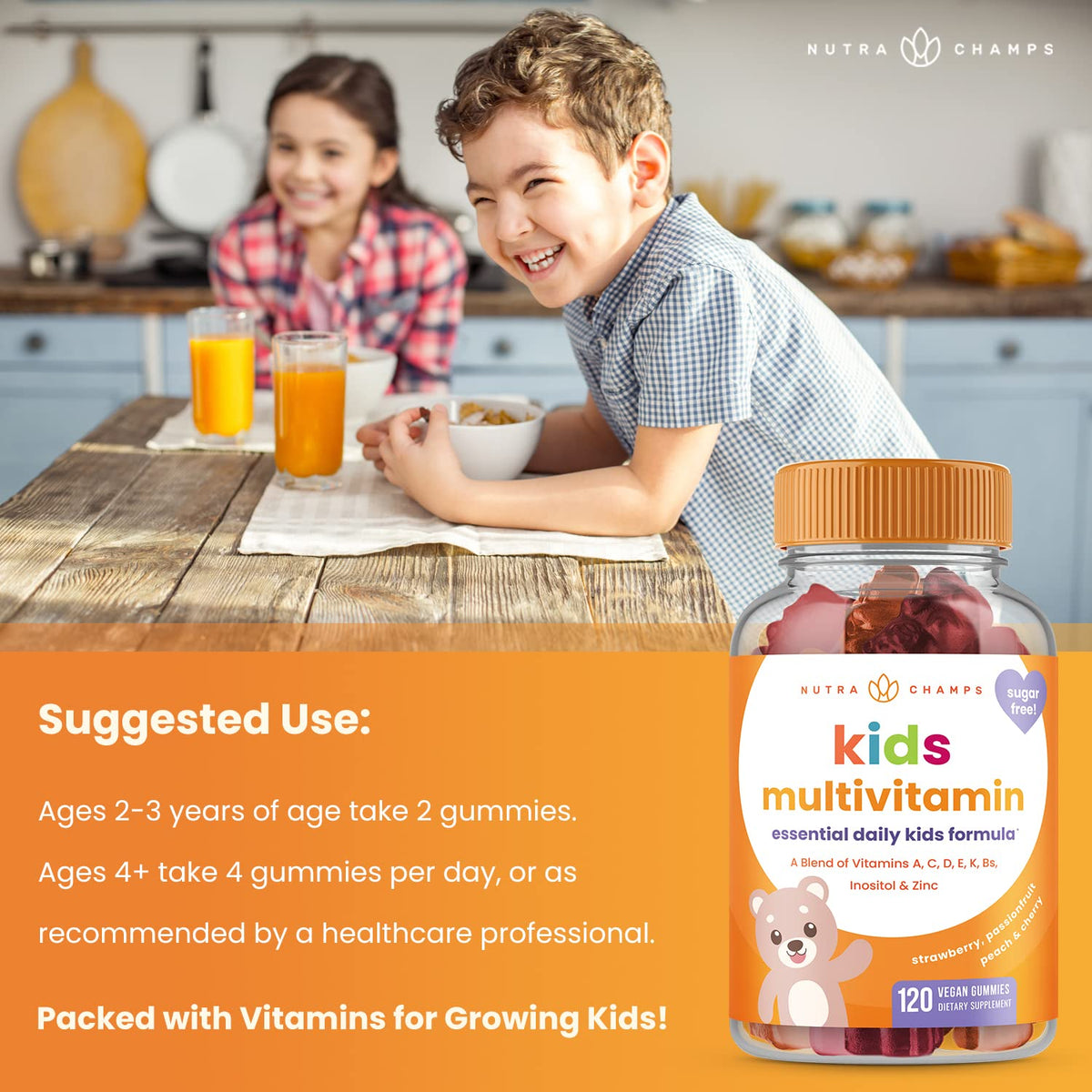 NutraChamps Gummies Multivitamines Enfants 120 Gummies côté