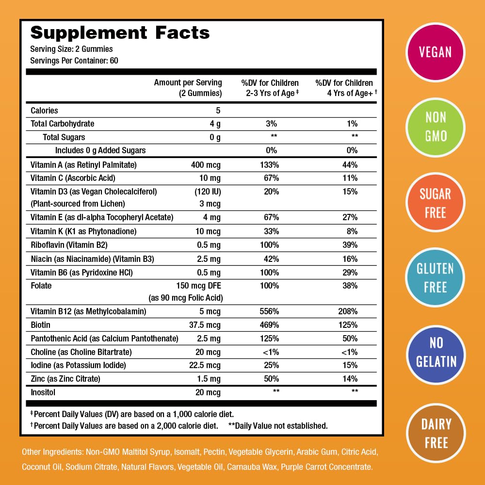 NutraChamps Gummies Multivitamines Enfants 120 Gummies en forme de fruits