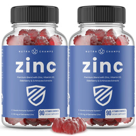 NutraChamps gummies Zinc 50mg avec Vitamine D3 2000 IU, avant