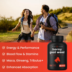 NutraChamps Horny Goat Weed 1000mg bottle with capsules