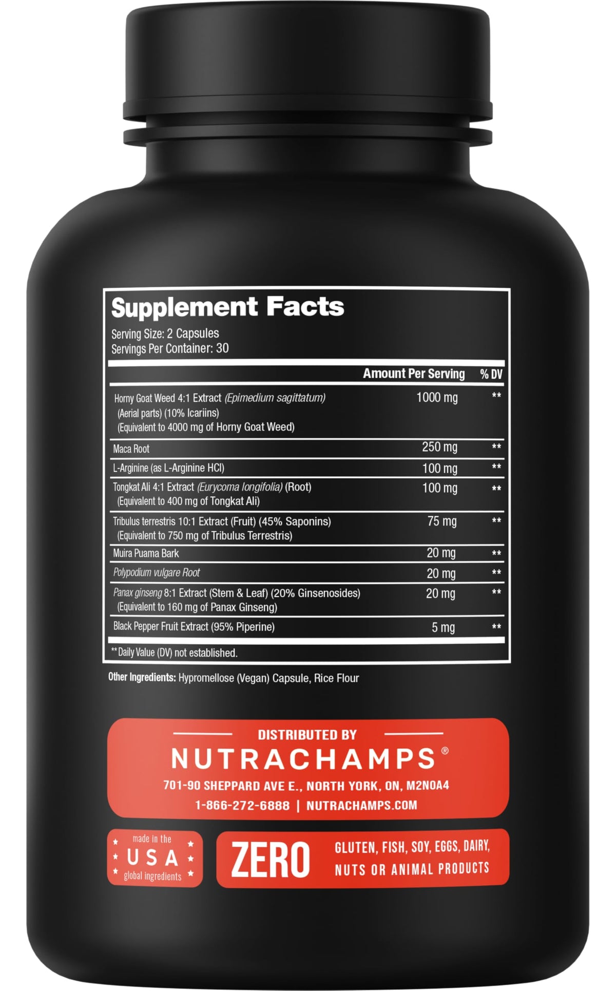 NutraChamps Horny Goat Weed 1000mg capsules close-up
