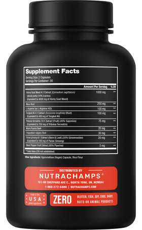 NutraChamps Horny Goat Weed 1000mg capsules close-up