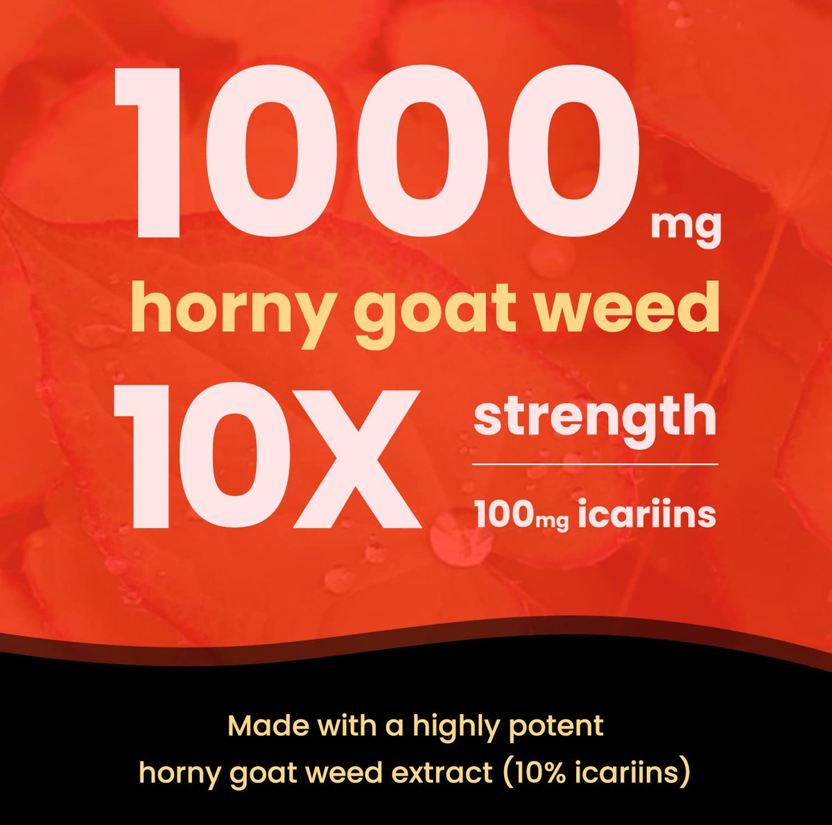 NutraChamps Horny Goat Weed 1000mg capsules with a measuring spoon