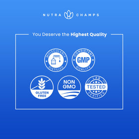 NutraChamps Huile de Poisson Omega 3 3600 mg gélules sur une table