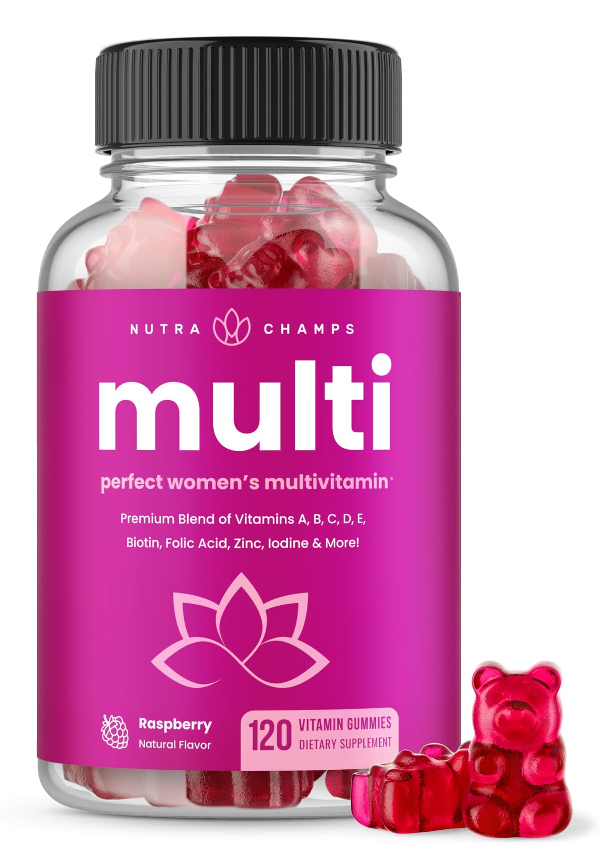 NutraChamps Multivitamines pour Femmes 120 Gummies, boîte avant