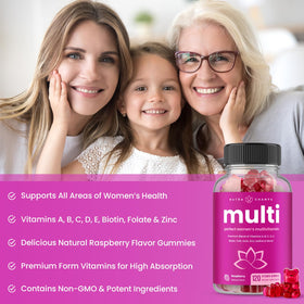 NutraChamps Multivitamines pour Femmes 120 Gummies, vue de côté