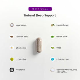 NutraChamps Sommeil 10 en 1, vue de profil du flacon