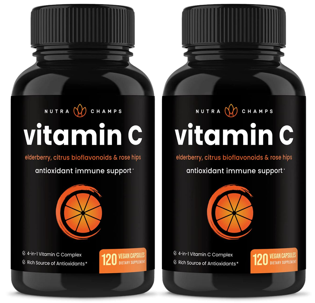 NutraChamps Vitamine C 120 capsules vegan avec packaging