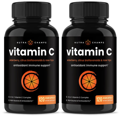 NutraChamps Vitamine C 120 capsules vegan avec packaging