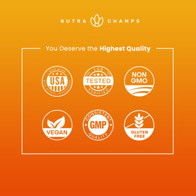 NutraChamps Vitamine C sur une table avec des plantes