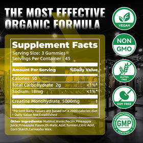 NUTRAGOGO Gummies de créatine monohydrate goût ananas