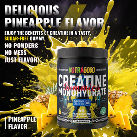 NUTRAGOGO Gummies de créatine sur une table de sport