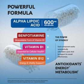 NUTRAHARMONY Acide Alpha Lipoïque 600mg gélules sur fond blanc