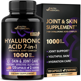 NUTRAHARMONY Acide Hyaluronique 1000mg 120 capsules vue de face