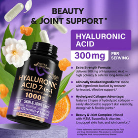 NUTRAHARMONY Acide Hyaluronique 120 capsules sur fond blanc