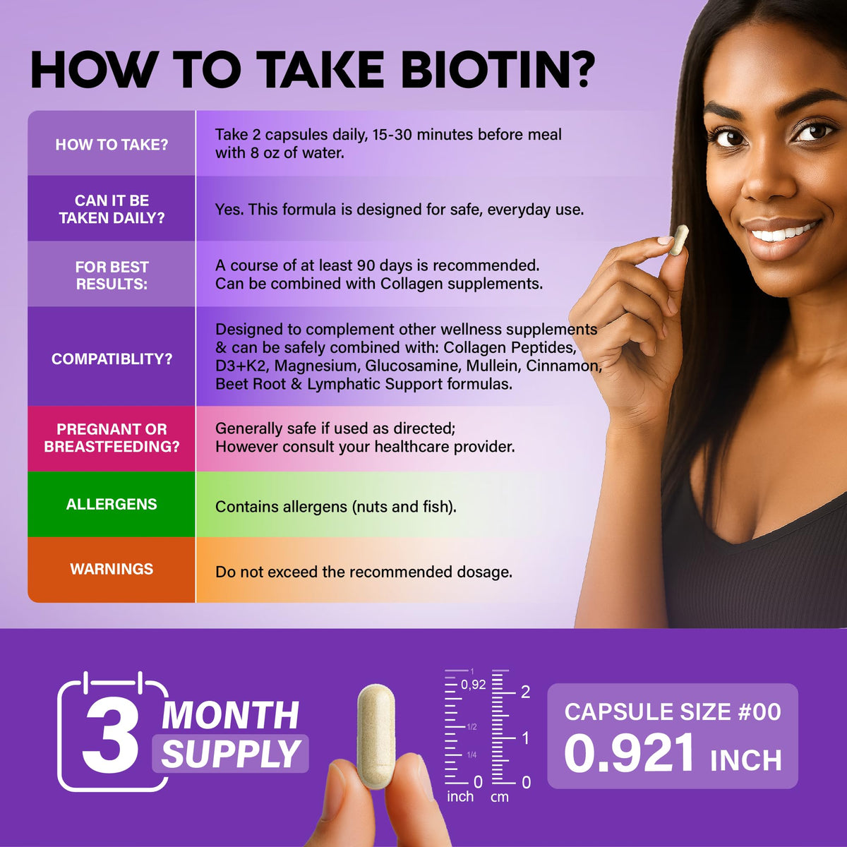 NUTRAHARMONY Biotine Collagène 180 Caps avec des produits de soins de la peau