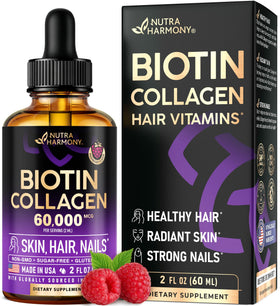 NUTRAHARMONY Biotine & Collagène 60 000 mcg flacon avant